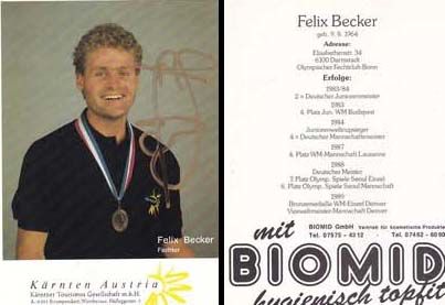 Autogramm Fechten | Felix BECKER | 1989 (Portrait Color) Biomid