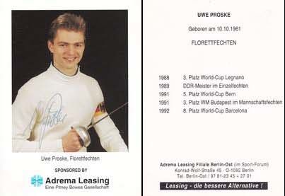Autogramm Fechten | Uwe PROSKE | 1990er (Portrait Color) Adrema