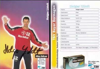 Autogramm Handball | TSV Bayer Dormagen | 1996 | Holger LIDOLT