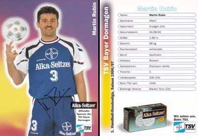 Autogramm Handball | TSV Bayer Dormagen | 1996 | Martin RUBIN