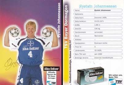 Autogramm Handball | TSV Bayer Dormagen | 1996 | Oysten JOHANNESSEN