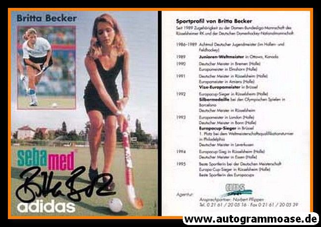 Autogramm Hockey | DHB | 1995 | Britta BECKER (Collage Color) Adidas