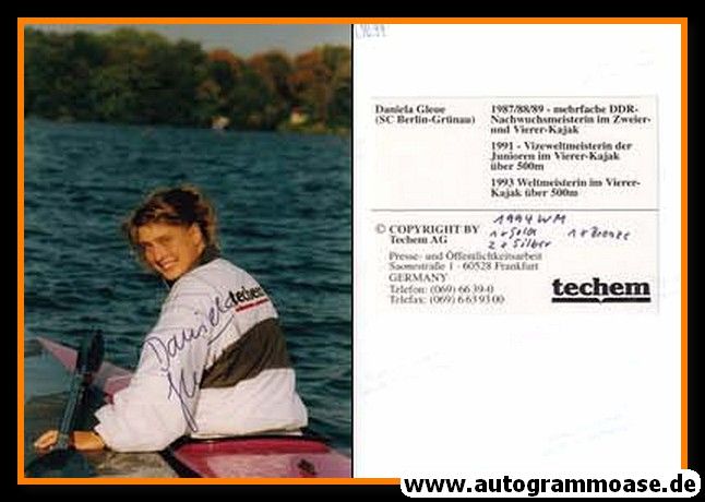 Autogramm Kanu | Daniela GLEUE | 1990er Foto (Portrait Color)