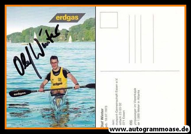Autogramm Kanu | Olaf WINTER | 1996 (Portrait Color Erdgas) Olympiasieg