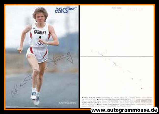 Autogramm Langstrecke | Katrin DÖRRE | 1990er (Rennszene Color Asics) OS-Bronze 1988