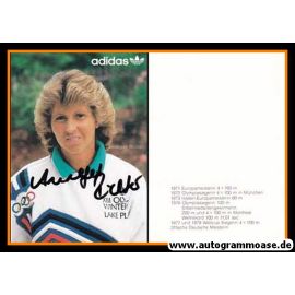 Autogramm Sprint | Annegret RICHTER | 1990er (Portrait Color Adidas) OS-Gold