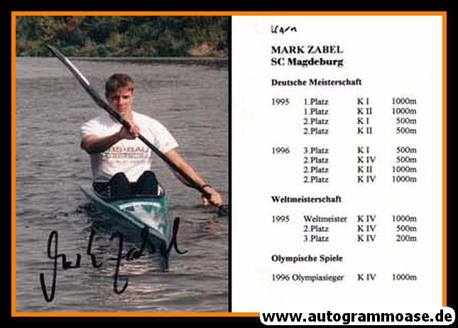 Autogramm Kanu | Mark ZABEL | 1996 Foto (Portrait Color) Olympiasieg