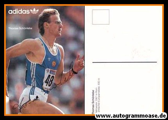Autogramm Sprint | Thomas SCHÖNLEBE | 1990er (Rennszene Color) Adidas