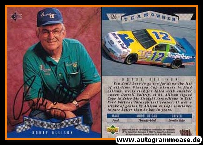 Autogramm NASCAR | Bobby ALLISON | 1995 (Portrait Color) Upper Deck