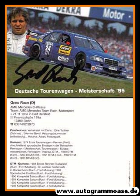 Autogramm Tourenwagen | Gerd RUCH | 1995 (Collage Color) AMG Mercedes