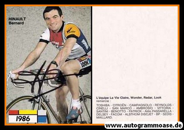 Autogramm Radsport | Bernard HINAULT | 1986 (Portrait Color) 5x TDF-Sieger