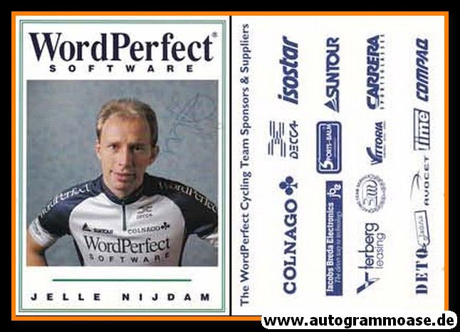 Autogramm Radsport | Jelle NIJDAM | 1990er (Portrait Color) WordPerfect 2