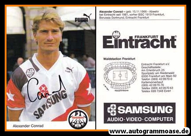 Autogramm Fussball | Eintracht Frankfurt | 1991 | Alexander CONRAD