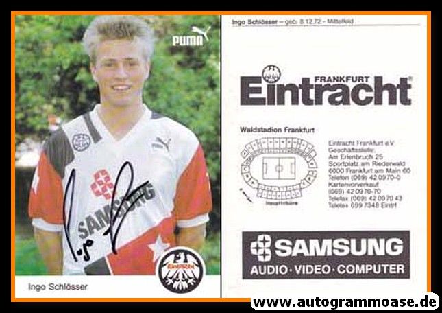 Autogramm Fussball | Eintracht Frankfurt | 1991 | Ingo SCHLÖSSER