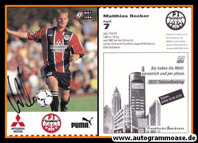 Autogramm Fussball | Eintracht Frankfurt | 1996 | Matthias BECKER