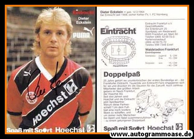 Autogramm Fussball | Eintracht Frankfurt | 1988 | Dieter ECKSTEIN