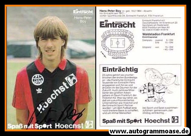 Autogramm Fussball | Eintracht Frankfurt | 1986 | Hans-Peter BOY