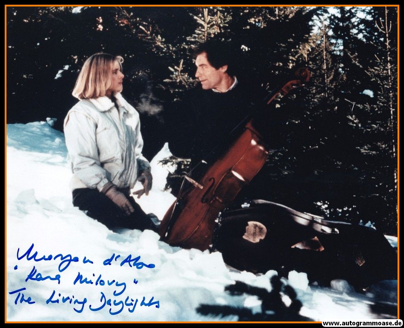 Autogramm Film (UK) | Maryam D´ABO | 1987 Foto "The Living Daylights" James Bond