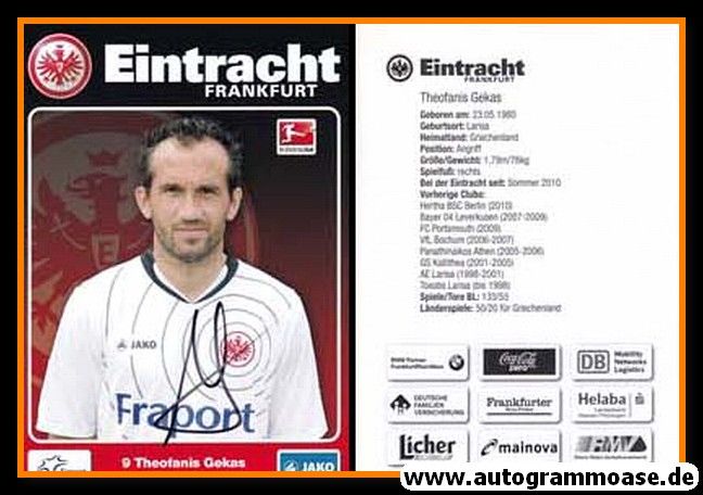 Autogramm Fussball | Eintracht Frankfurt | 2011 | Theofanis GEKAS