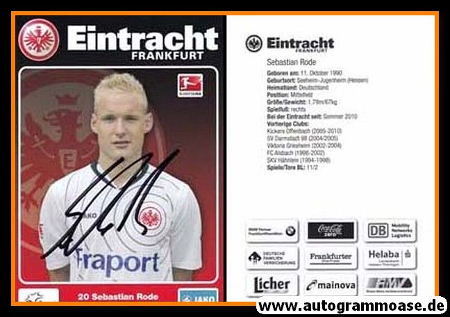 Autogramm Fussball | Eintracht Frankfurt | 2011 | Sebastian RODE