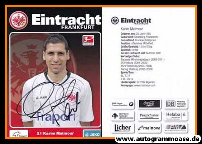 Autogramm Fussball | Eintracht Frankfurt | 2011 | Karim MATMOUR