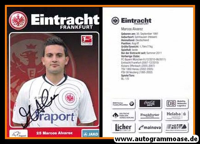 Autogramm Fussball | Eintracht Frankfurt | 2011 | Marcos ALVAREZ