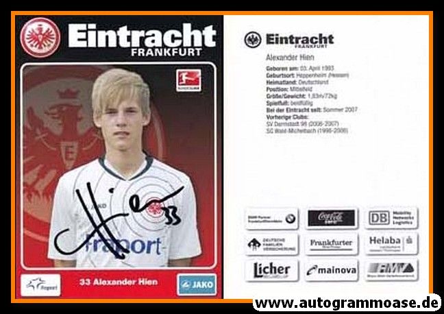Autogramm Fussball | Eintracht Frankfurt | 2011 | Alexander HIEN