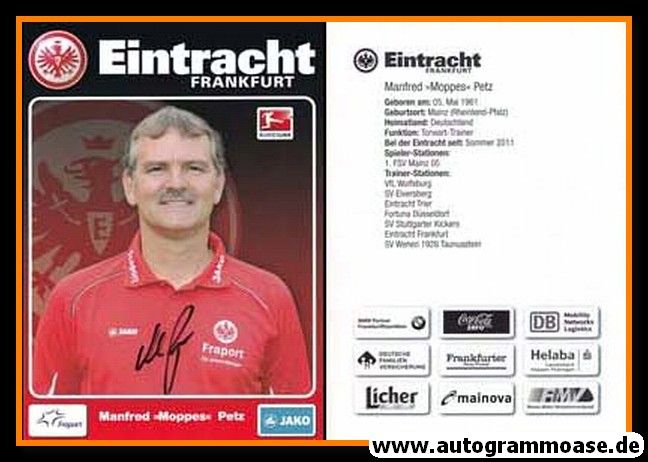 Autogramm Fussball | Eintracht Frankfurt | 2011 | Manfred PETZ