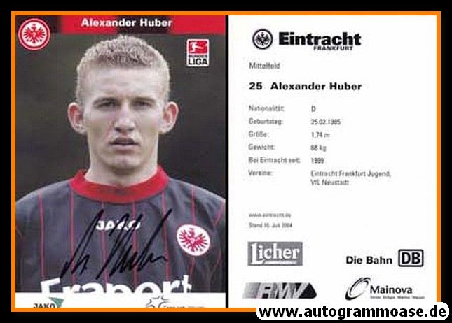 Autogramm Fussball | Eintracht Frankfurt | 2004 | Alexander HUBER