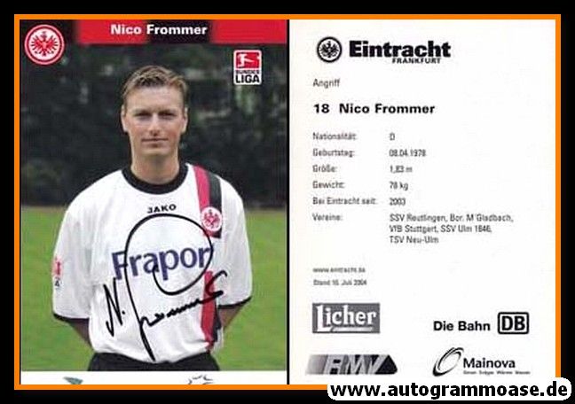 Autogramm Fussball | Eintracht Frankfurt | 2004 | Nico FROMMER