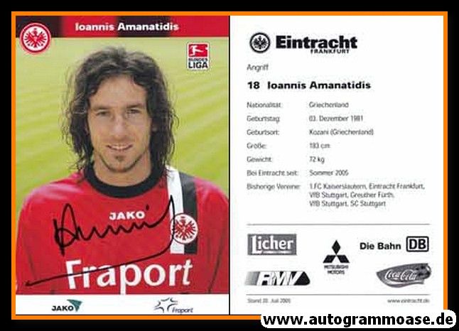 Autogramm Fussball | Eintracht Frankfurt | 2005 | Ioannis AMANATIDIS