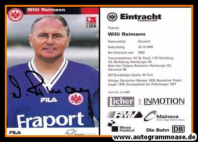 Autogramm Fussball | Eintracht Frankfurt | 2002 | Willi REIMANN