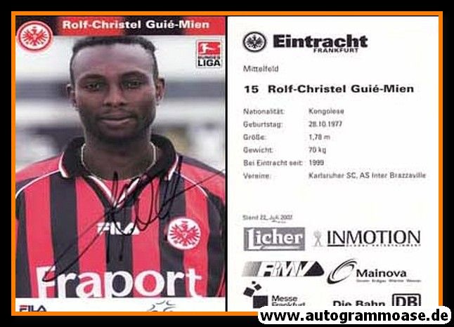 Autogramm Fussball | Eintracht Frankfurt | 2002 | Rolf-Christel GUIE-MIEN