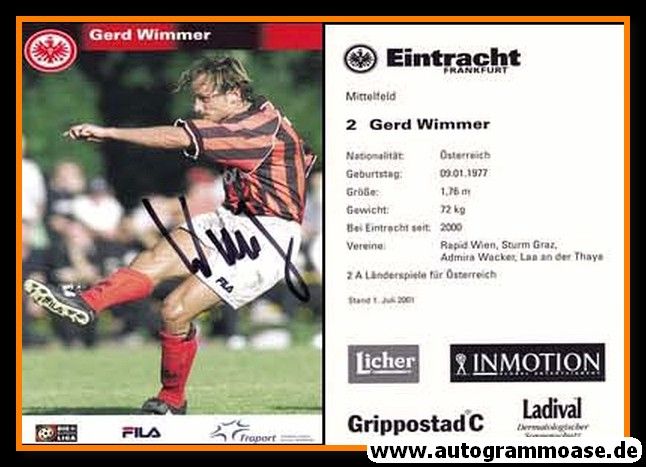 Autogramm Fussball | Eintracht Frankfurt | 2001 | Gerd WIMMER