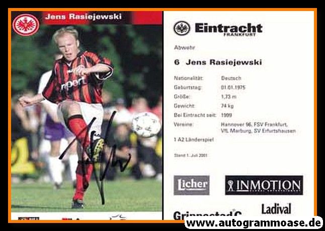 Autogramm Fussball | Eintracht Frankfurt | 2001 | Jens RASIEJEWSKI