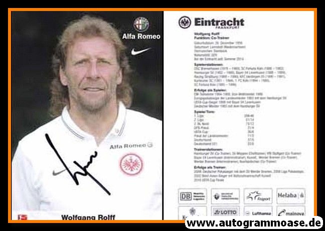 Autogramm Fussball | Eintracht Frankfurt | 2014 | Wolfgang ROLFF