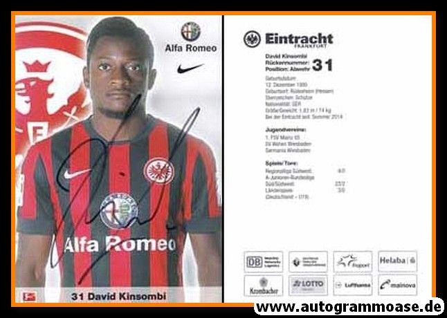 Autogramm Fussball | Eintracht Frankfurt | 2014 | David KINSOMBI