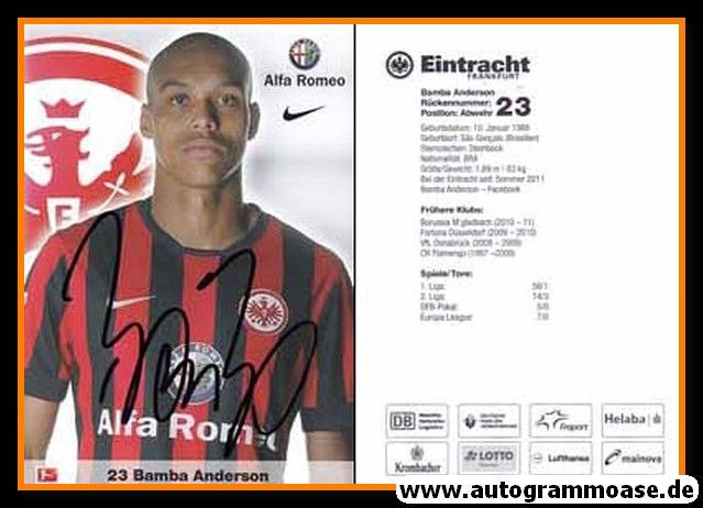 Autogramm Fussball | Eintracht Frankfurt | 2014 | Bamba ANDERSON