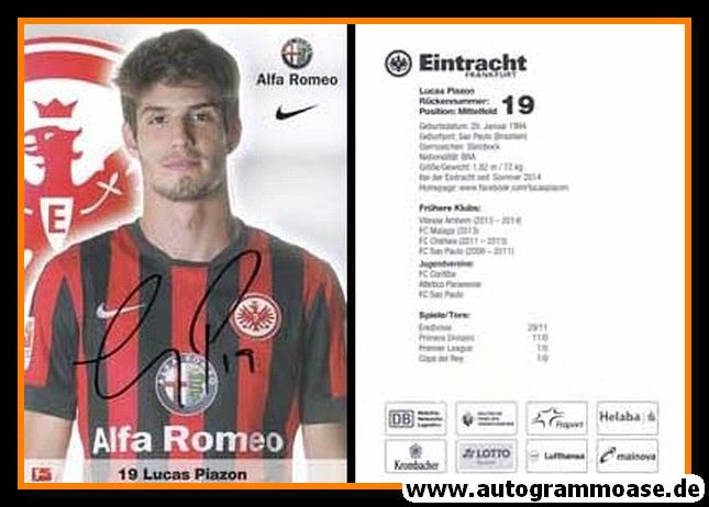 Autogramm Fussball | Eintracht Frankfurt | 2014 | Lucas PIAZON