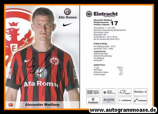 Autogramm Fussball | Eintracht Frankfurt | 2014 | Alexander MADLUNG