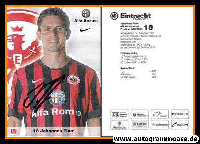 Autogramm Fussball | Eintracht Frankfurt | 2014 | Johannes FLUM