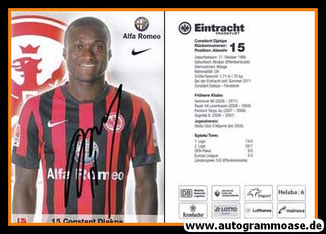 Autogramm Fussball | Eintracht Frankfurt | 2014 | Constant DJAKPA