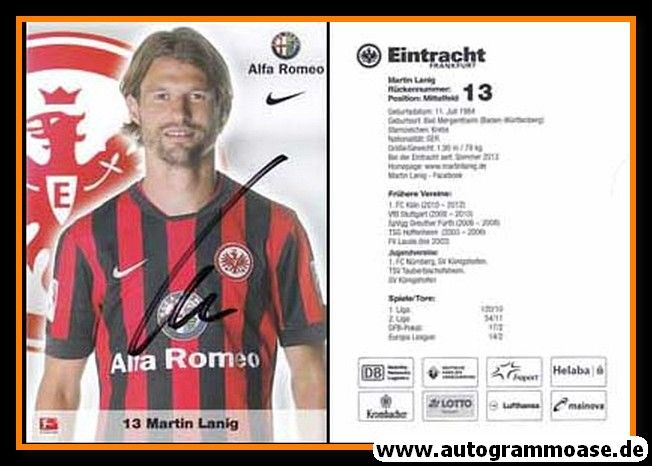 Autogramm Fussball | Eintracht Frankfurt | 2014 | Martin LANIG