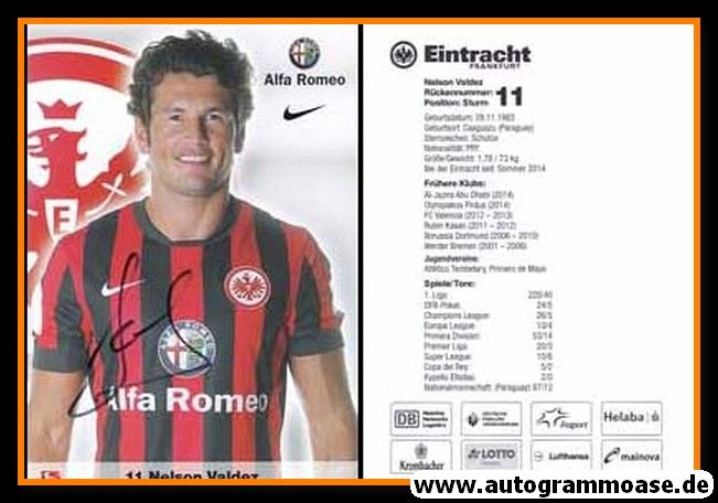 Autogramm Fussball | Eintracht Frankfurt | 2014 | Nelson VALDEZ
