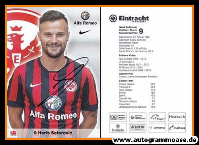 Autogramm Fussball | Eintracht Frankfurt | 2014 | Haris SEFEROVIC