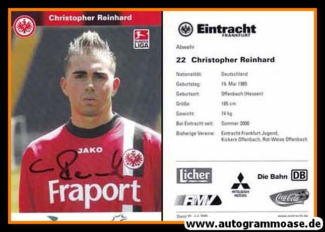 Autogramm Fussball | Eintracht Frankfurt | 2005 | Christopher REINHARD