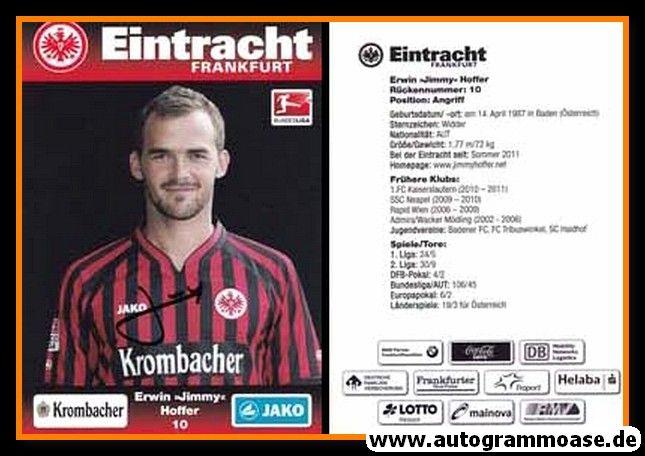 Autogramm Fussball | Eintracht Frankfurt | 2012 | Erwin HOFFER