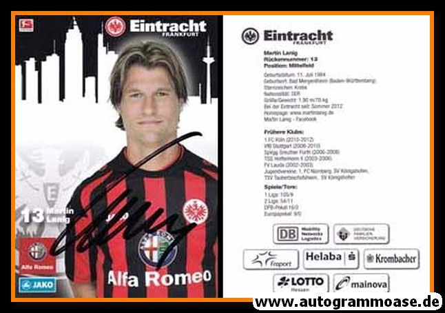Autogramm Fussball | Eintracht Frankfurt | 2013 | Martin LANIG
