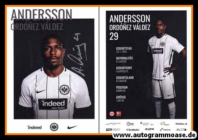 Autogramm Fussball | Eintracht Frankfurt | 2017 | Andersson ORDONEZ VALDEZ