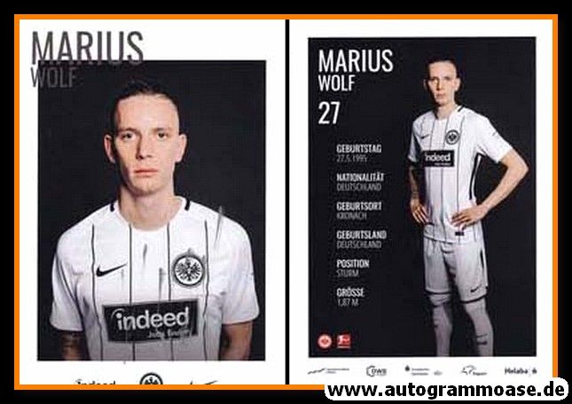 Autogramm Fussball | Eintracht Frankfurt | 2017 | Marius WOLF